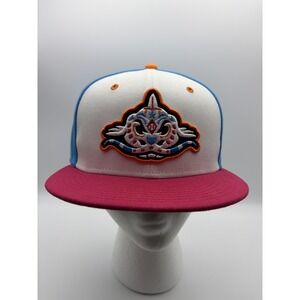 New Era 59FIFTY Fitted Hat Mens 7 1/8 White Blue Pink MiLB